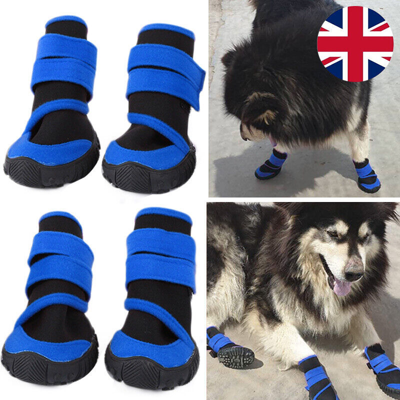 4x Anti-Slip Pet Boots Dog Puppy Waterproof Shoes Protective Rain-Booties Socks