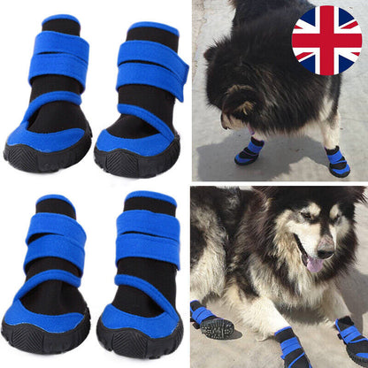 4x Anti-Slip Pet Boots Dog Puppy Waterproof Shoes Protective Rain-Booties Socks