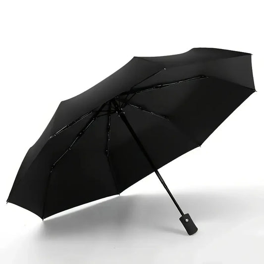 Automatic Folding Umbrella Compact Windproof Travel Umbrella One Touch Open Close 8 Rib Strong Frame Waterproof Rain Umbrella for Men Women Black
