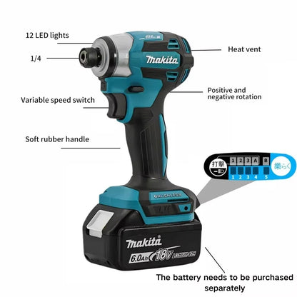 Makita DTD173 18V LXT Brushless Impact Driver Body Only 180Nm Electric Drill Machine Without Battery Charger